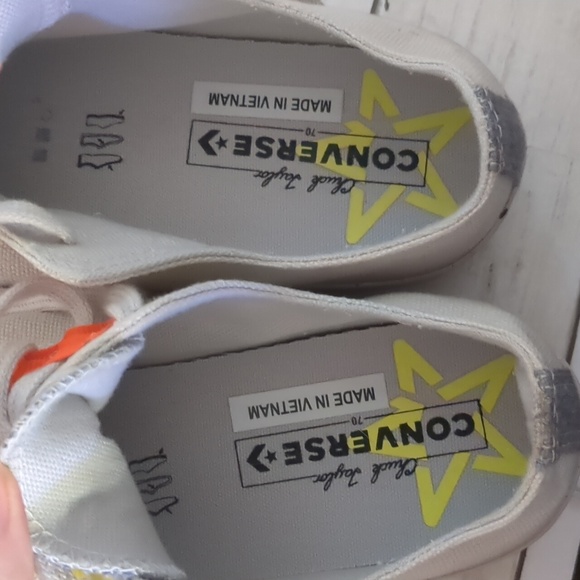 Converse All Star Chuck Taylor Renew Shoes in Beige with Orange and Yellow - Picture 11 of 11